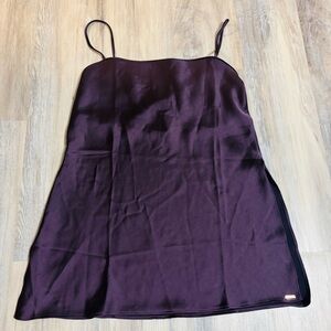 Victorias Secret Purple Silk Slip Size small. Slits up both sides